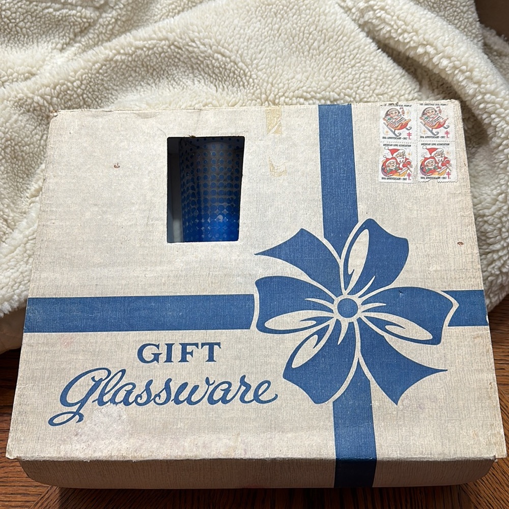 Hazel-ware Atlas  Vintage gold rim glasses set of 8 - 11 oz original box - Picture 2 of 6